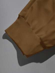 RueChic 男款棉质字母贴花抽绳腰带运动裤 - 棕色 - 查看 6