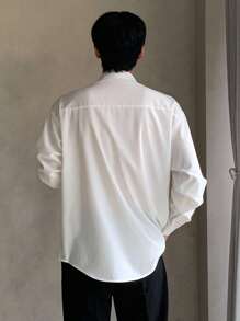 DAZY 男士纯色纽扣前开襟衬衫 长袖男士衬衫 秋冬