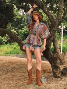 Styleloop Botas de tobillo de moda con punta puntiaguda para mujer, botas hasta la pantorrilla para Navidad, fiesta de Año Nuevo, cita nocturna, uso casual de primavera - Marrón - Ver 6