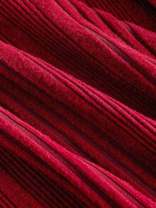 SHEIN MOD 女士象牙色喇叭袖迷你连衣裙、节日连衣裙、红色女士连衣裙、连衣裙、新年连衣裙、冬季连衣裙、外出、新年连衣裙 - 紅色 - 查看 4