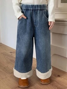 DAZY 女童保暖牛仔裤，秋季保暖款，冬季款