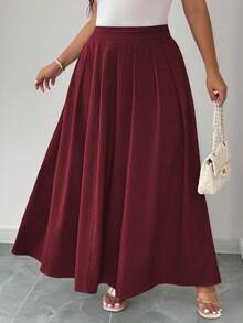 SHEIN MOOSTA 大码女式优雅别致简约高端休闲衬衫，适合办公室、通勤、海滩、度假、下午茶，纯色衬衫领，正面纽扣，金属扣口袋装饰，抽绳腰部，短袖带折叠袖口，咖啡色 - 紫紅色 - 查看 3