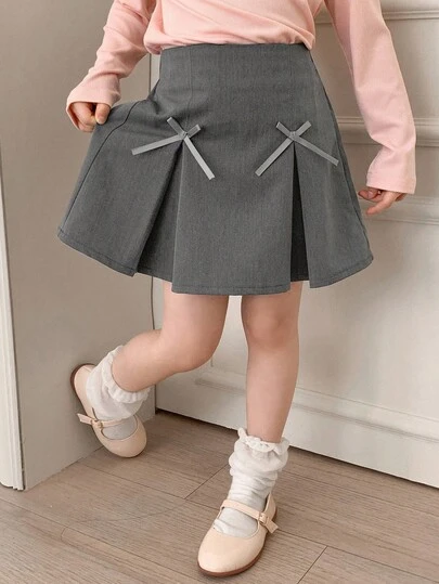 Dazy Kids 女童纯色蝴蝶结裙