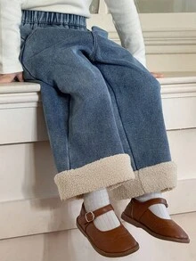 DAZY 女童保暖牛仔裤，秋季保暖款，冬季款