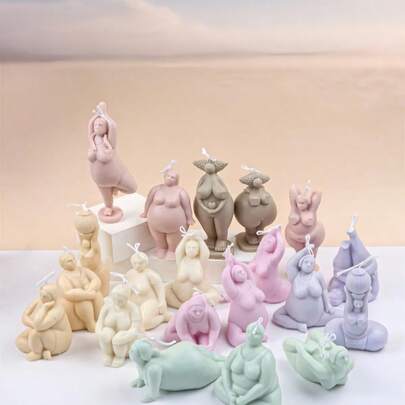 3D Yoga Pose Plump Women Candle Silicone Mold BodySoy Wax Statue Plaster Tool DIY Handmade Soap ToolPerfect For Home Decor And Gift Fragrance Diffuser