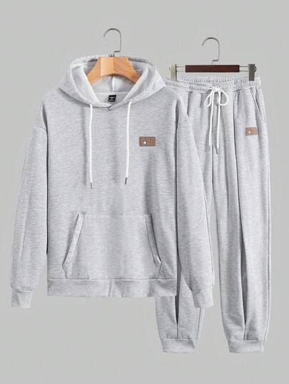 Manfinity Homme Men's Casual Lantern Sleeve Sweatshirt And Sweatpants Set, Autumn/Winter