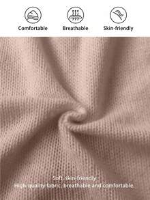 Flirla Cárdigan casual de manga larga con lazo delantero de unicolor para mujer, otoño - Caqui - Ver 4