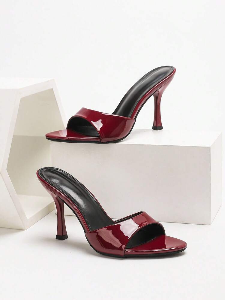 CUCCOO SZL Women's Fashionable Elegant Solid Color Round Toe Stiletto High Heel Sandals For Christmas Spring Shoes Prom Heels