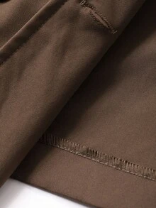 DAZY Women's Lapel Short Sleeve Belted Loose Casual Trench Coat Jacket Fall/Winter - Brown - View 8