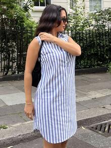 NegzBox Contrast Color Striped Tank Dress - Multicolor - View 6