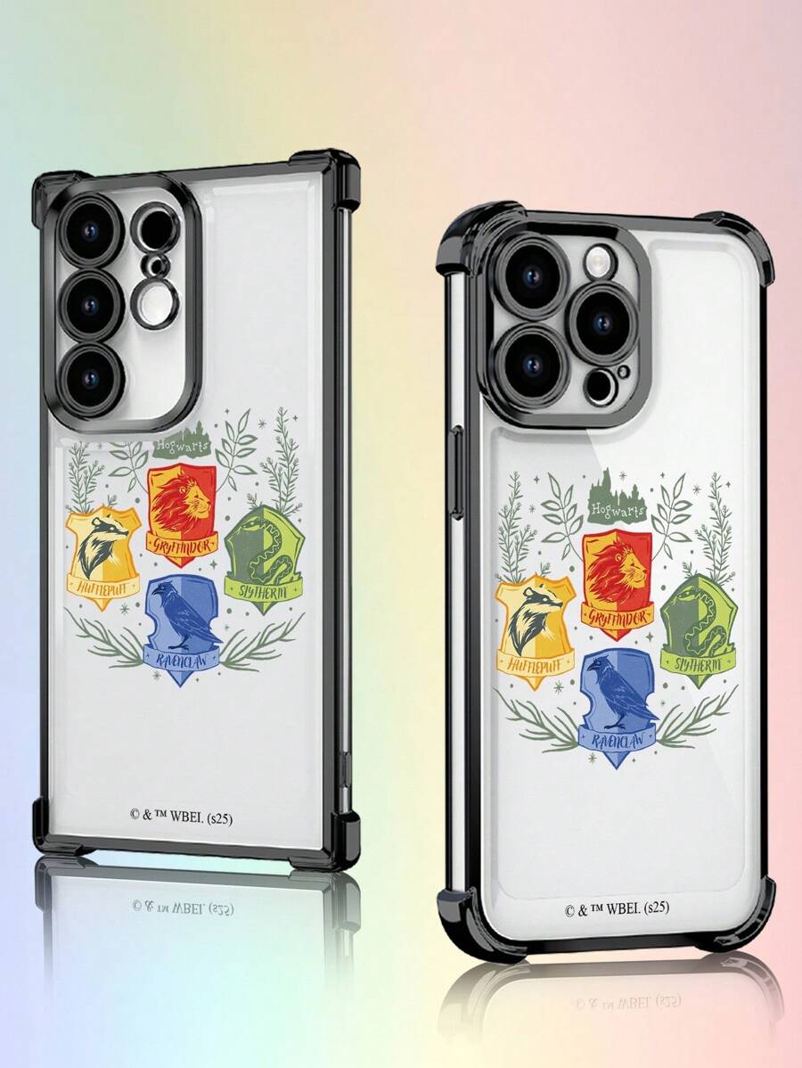 HARRY POTTER X SHEIN 时尚卡通动物印花透明手机壳 - 黑色 - 查看 1