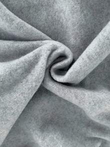 少女灰色连帽长袖简约连帽连衣裙，连帽运动衫连衣裙，开衩设计，学院风休闲连帽连衣裙