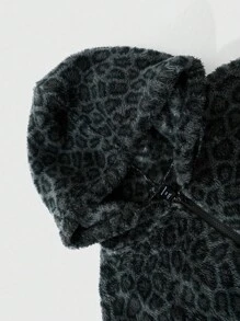 ROMWE MEN Street Life 男士街头风格连帽短款运动衫，带毛领 - 黑色 - 查看 5