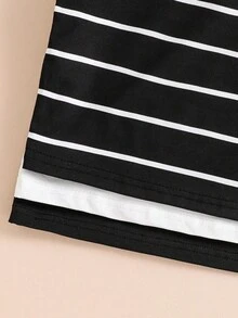 3件套青少年女孩休闲百搭条纹背心套装 - 彩色 - 查看 5