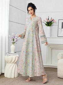 Yasmyna Romantic Floral Lace Patchwork Loose Fashionable Dress For Women - Multicolor - View 6