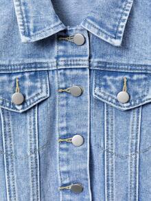 2 件套年轻女孩牛仔套装 - 时尚水洗牛仔蓝色夹克和休闲直筒牛仔裤，适合日常、休闲和学校穿着