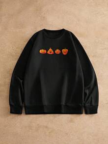 Manfinity NXTstreet 男士休闲圆领运动衫，柔软舒适，时尚，秋冬 - 黑色 - 查看 3