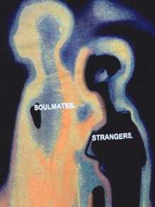 ROMWE Street Life Retro Streetwear Silhouette & Thermal Imaging Print Short Sleeve T-Shirt, Summer