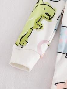 Cozy Pixies 男婴卡通动物印花针织柔软圆领长袖上衣和松紧腰长裤两件套舒适睡衣套装 - 彩色 - 查看 5