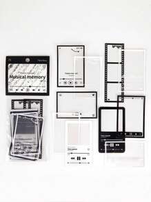 [Ký ức âm nhạc] 1 gói/20 tờ Khung nhạc Phim đen trắng Miếng dán trang trí thú cưng, Vật liệu nhật ký tự làm Ngày lễ tình nhân, Đám cưới ngày lễ tình nhân, Sinh nhật - Đen và trắng - Xem 7