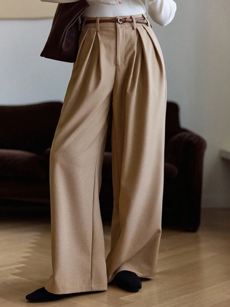 Women's Pleated Loose Casual Pants, Urban Casual Trousers Business Attire