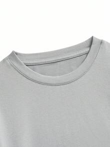 Shutterstock Y2Kool 女士Y2K荆棘印花长袖紧身上衣搭配灵感，冬季时尚服装系列，新年穿搭，纯棉材质 - 灰色 - 查看 4