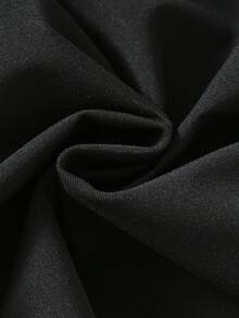 SHEIN 男婴/女婴休闲时尚皮革翻领黑色夹克，适合圣诞派对、秋冬季