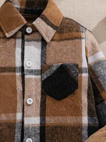 Souflis Souflis Set da 2 pezzi per bambini dai 4 ai 7 anni, composto da camicia con colletto a quadri vintage e pantaloni casual in velluto a coste, stile da strada, adatto per autunno/inverno - Multicolore - Visualizzare 7