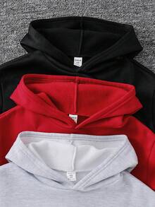 SHEIN 6 件套青少年男童休闲运动连帽衫和运动裤套装，百搭百搭服装，适合秋冬季、休闲、运动、户外、学校 - 彩色 - 查看 4