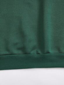 SHEIN 2pcs/Set Girls Sweatshirt & Pleated Skirt Suit, Retro American Style Sweatshirt & Cake Skirt Set, Back To School Outfit, Tween Girl Collegiate Sportswear Fall Winter - Green - View 7