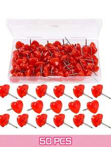 20/50 件多色心形图钉、图钉,适用于软木板、壁挂、公告板、圣诞装饰、节日礼物、情人节礼物 - 彩色 - 查看 24