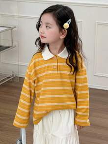 DAZY 女童T恤，秋季款 - 黃色 - 查看 3