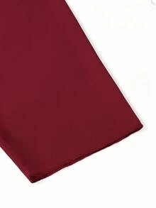 Ellevyn Plus Size Women Spring/Autumn Elegant Solid Color Rhinestone Decor Draped Front Waist Cinched Dress And Lightweight Jacket Set - Burgundy - View 11