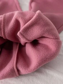Genkimix Kids 2pcs/Set Baju Sweatshirt Lengan Raglan Putih Motif Huruf untuk Anak Perempuan, Celana Jogging Longgar Warna Pink, Pakaian Kasual untuk Kembali ke Sekolah, Musim Gugur, Musim Semi, dan Musim Dingin - MultiWarna - View 8