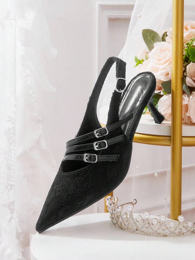 CUCCOO HITCHD Women's Fashionable Red Thin Strap Pointed Toe High Heels