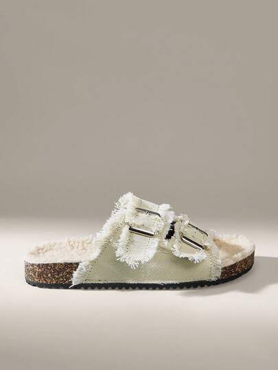 Solecia 女士圆头布洛克鞋，带流苏，全水钻双扣带平底舒适鞋，适合日常、派对、通勤、时尚百搭