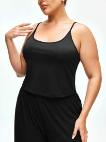 Shapelle Forme Plus Size Casual Basic Scoop Neck Sleepwear Top