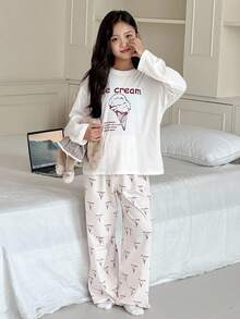 Dazy Kids 青少年女孩休闲家居服睡衣，秋季 - 白色 - 查看 8