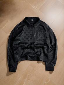 TOKVUE Men's Fashion Casual Jacquard Rhinestone Embellished Shirt, Fall, Long Sleeve Top - Black - View 1