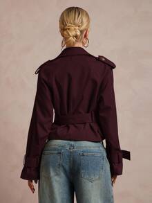 Lumalex Fashionable Casual Short Pleated Women Trench Coat In Fall/Winter