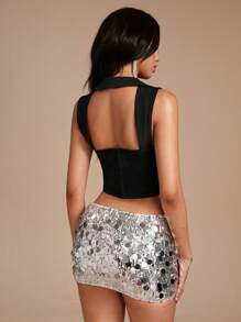 Glamine Elegant Lady Style Steel Boned Fishbone Bustier Crop Top For Women