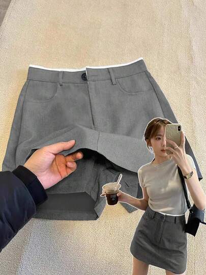 GlowEve CURVE 灰色短裤裙套装，二合一裙短裤