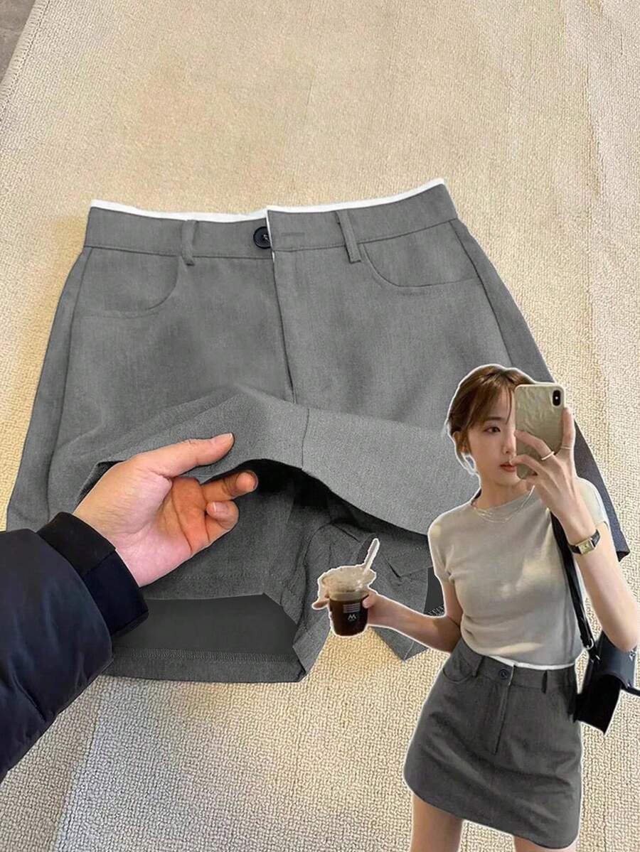 GlowEve CURVE 灰色短裤裙套装，二合一裙短裤