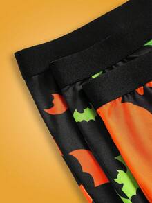 Notgurli 3pcs Glow-In-The-Dark Bat Print Funny Comfortable Contrast Color Men's Boxer Briefs, Halloween - Multicolor - View 3