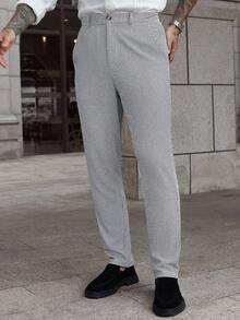 Manfinity Homme Quần áo ngoài trời mùa thu cho nam, Quần áo nam mùa thu 2025, Quần ống côn đa năng thường ngày cho nam, Quần dệt kim nam, Quần họa tiết răng sói, Mùa thu - Nhiều màu - Xem 1