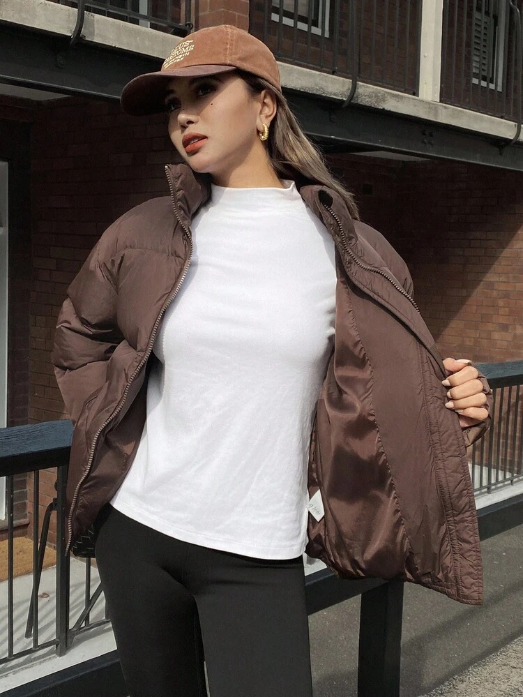 Casual Solid Color Loose Women Padded Coat Winter Jacket