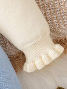 Souflis Souflis 女婴甜美针织连衣裙 - 荷叶边领，长袖，百搭公主风，适合秋冬季幼儿女婴连衣裙 女婴针织连衣裙 女婴毛衣连衣裙 女婴冬季连衣裙 女婴蓝色连衣裙 - 藍色 - 查看 7