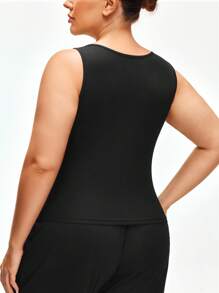 Shapelle Forme Plus Size Casual Basic Scoop Neck Sleepwear Top