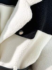 GlowEve 秋冬通勤时尚无袖拼色夹克 - 黑與白 - 查看 8