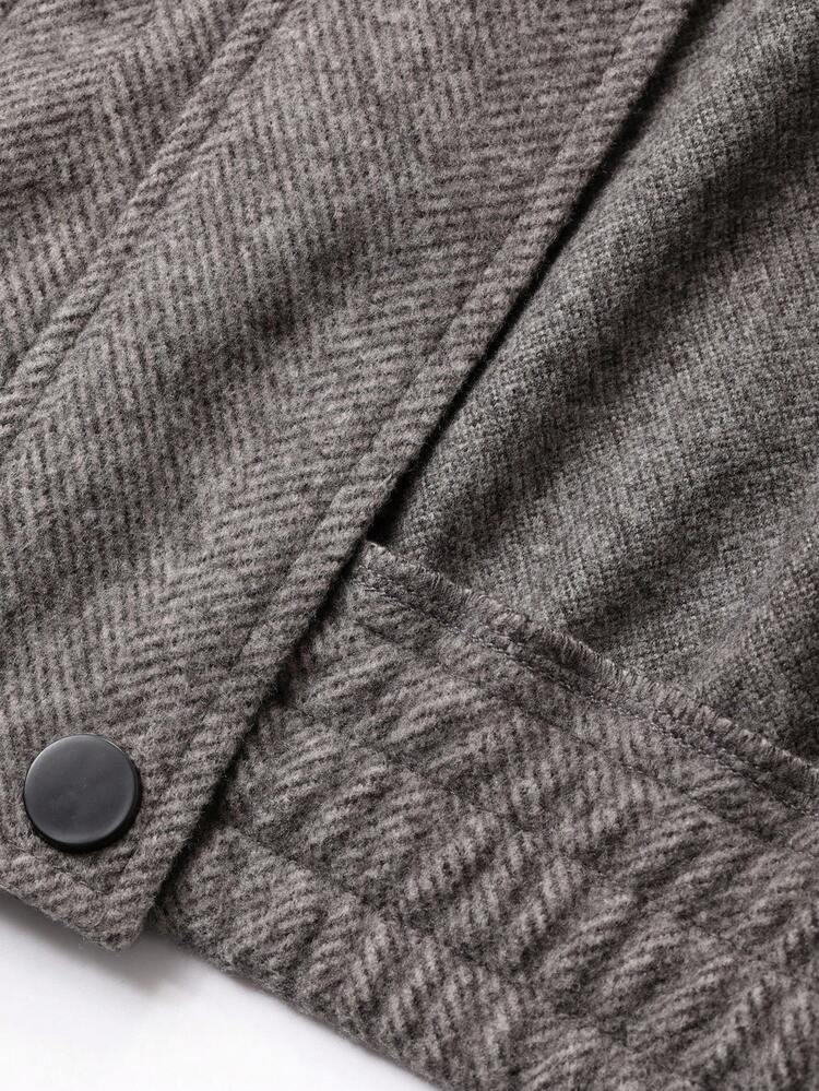Women's Contrast Color Collar Pocket Decor Long Sleeve Casual Regular Jacket Women Coats